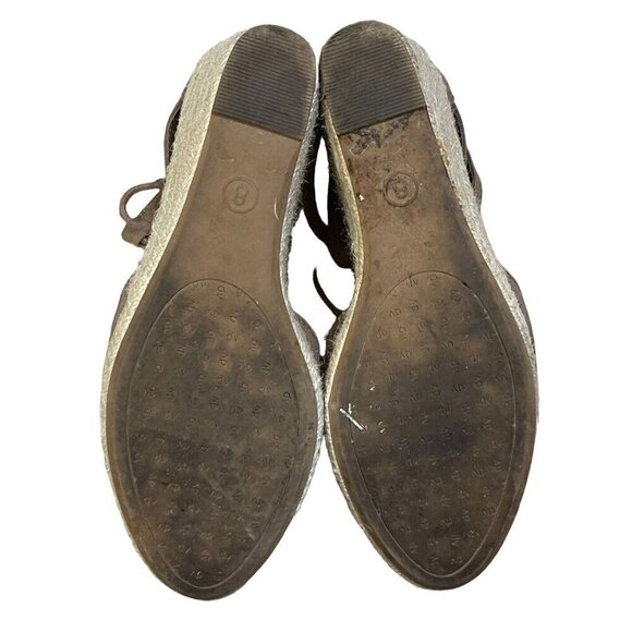 DV Dolce Vita Taupe Suede Manica Lace Up Zip Back Espadrille Wedge 8 M Boho - Picture 8 of 10